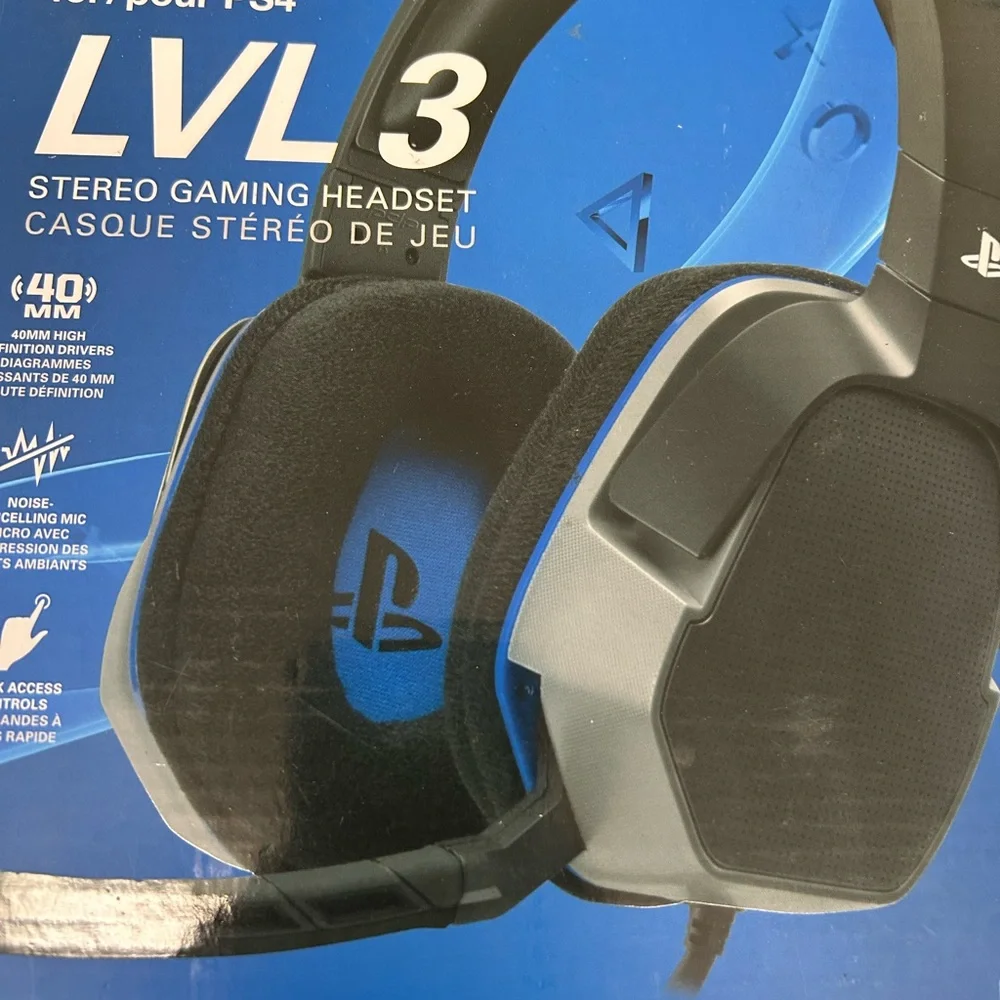Afterglow LVL 3 Stereo Gaming Headset for PS4 - Blue and Black